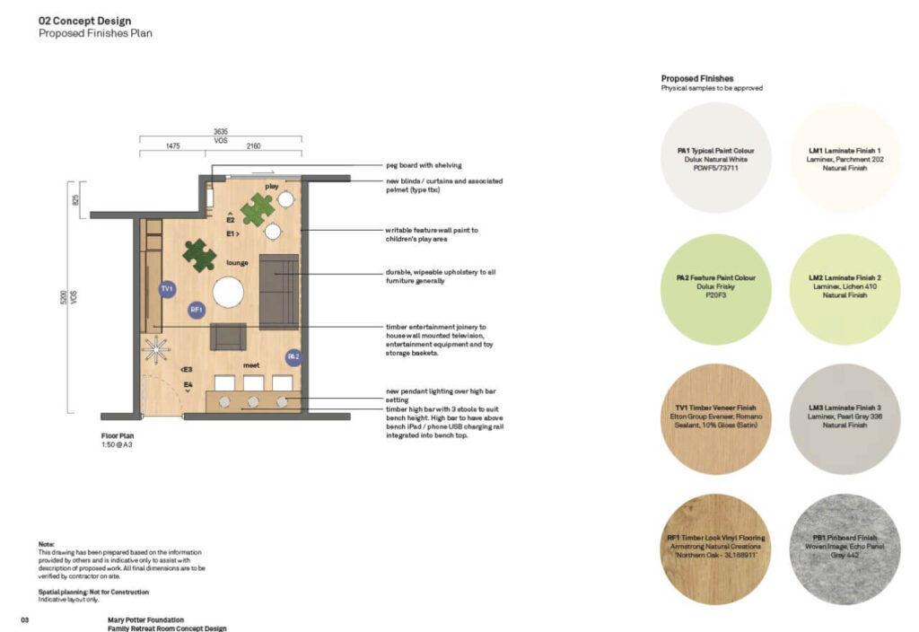 Floor Plan of the new Mary Potter Hospice Children's Room