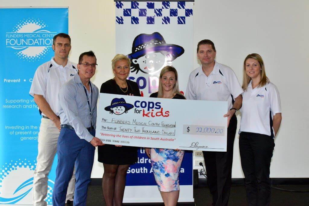 Cheque presentation to Flinders Medical Centre Foundation and Neonatal Unit staff